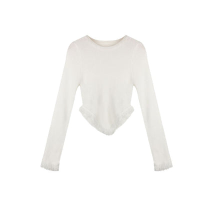 Damen Strickpullover mit Fransen