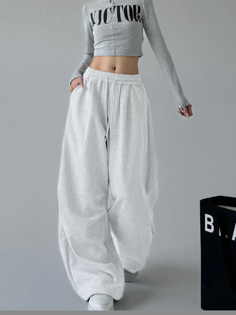 Damen Jogginghose Weite Bequem Elastisch Schwarz Norvielle - Norvielle