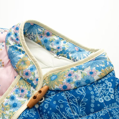 Damen Patchwork-Jacke Gefüttert Mit Taschen Norvielle
