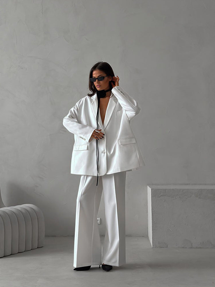 Damen Blazer Anzug Set mit hohen Hosen Norvielle
