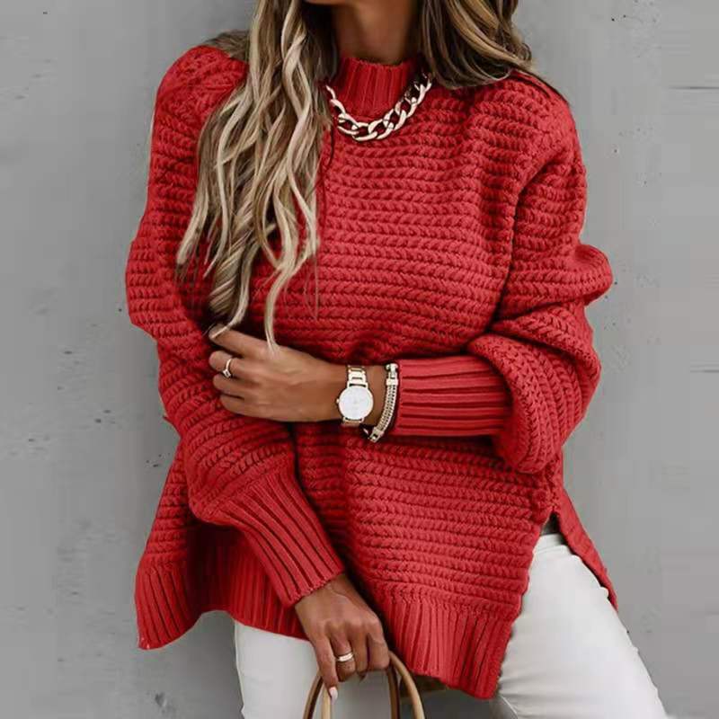 Damen Strickpullover Waffle-Muster Weite Ärmel Norvielle - Norvielle