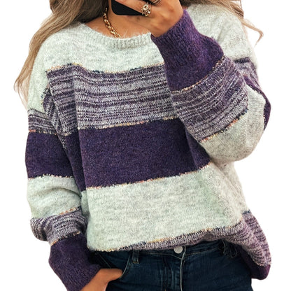 Damen Oversized-Pullover Streifenmuster Lässig Norvielle