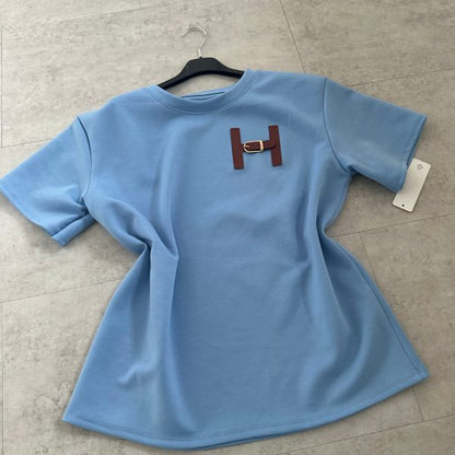 Damen T-Shirt Lässiger Schnitt Baumwolle Weiß