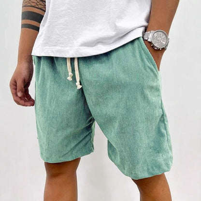 Herren Cord Shorts Kordelzug Beige