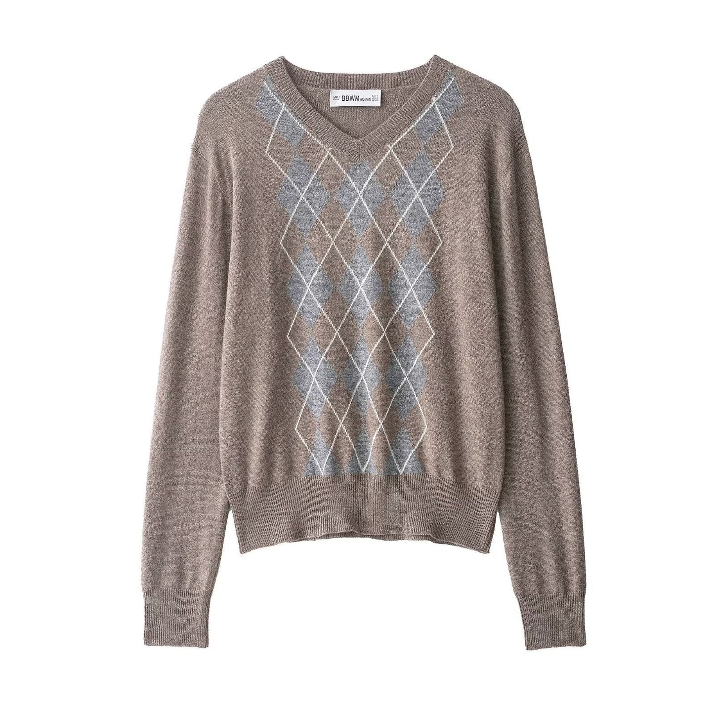Damen Pullover Rautenmuster Norvielle - Norvielle