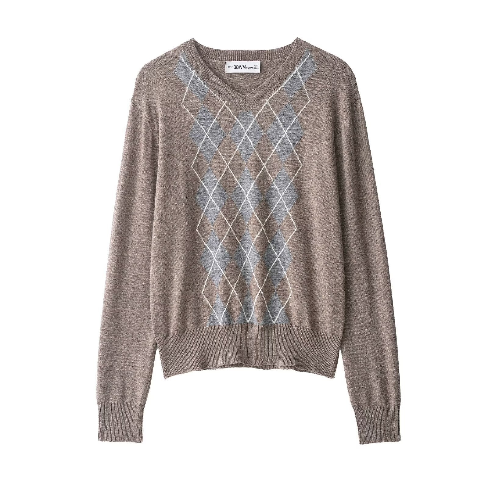 Damen Pullover Rautenmuster Norvielle - Norvielle