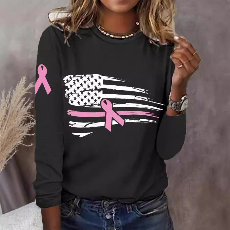 Damen T-Shirt Flaggen Schleifen Design Weiß - Norvielle