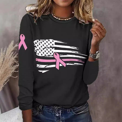 Damen T-Shirt Flaggen Schleifen Design Weiß - Norvielle