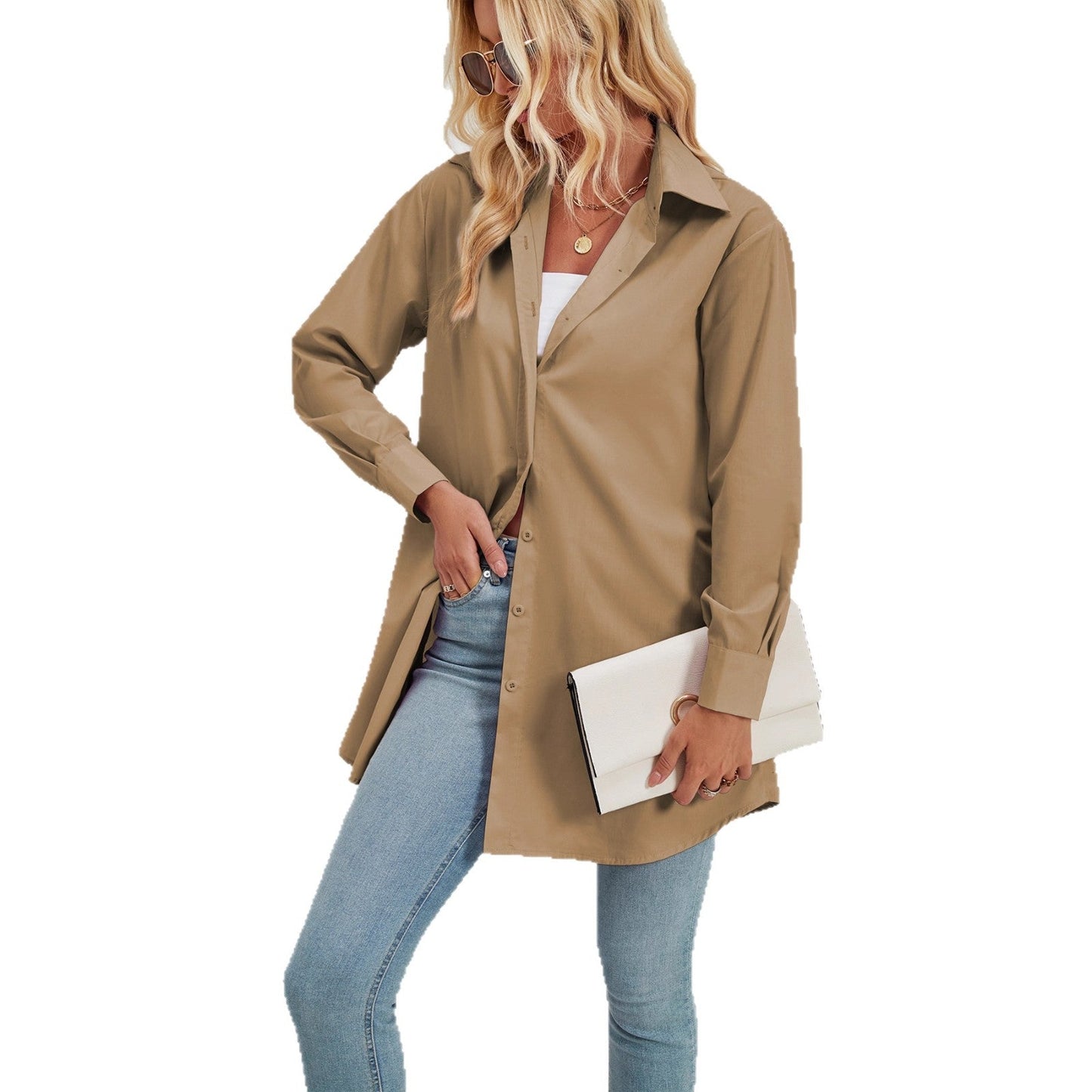 Damen Langarm Blusenhemd moderner Schnitt Elegantes Design