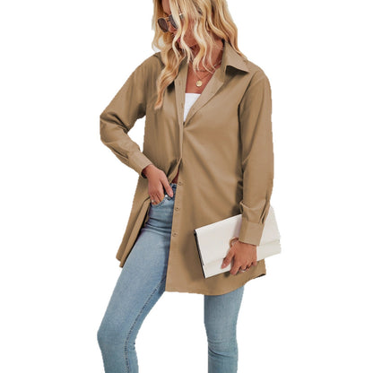 Damen Langarm Blusenhemd moderner Schnitt Elegantes Design