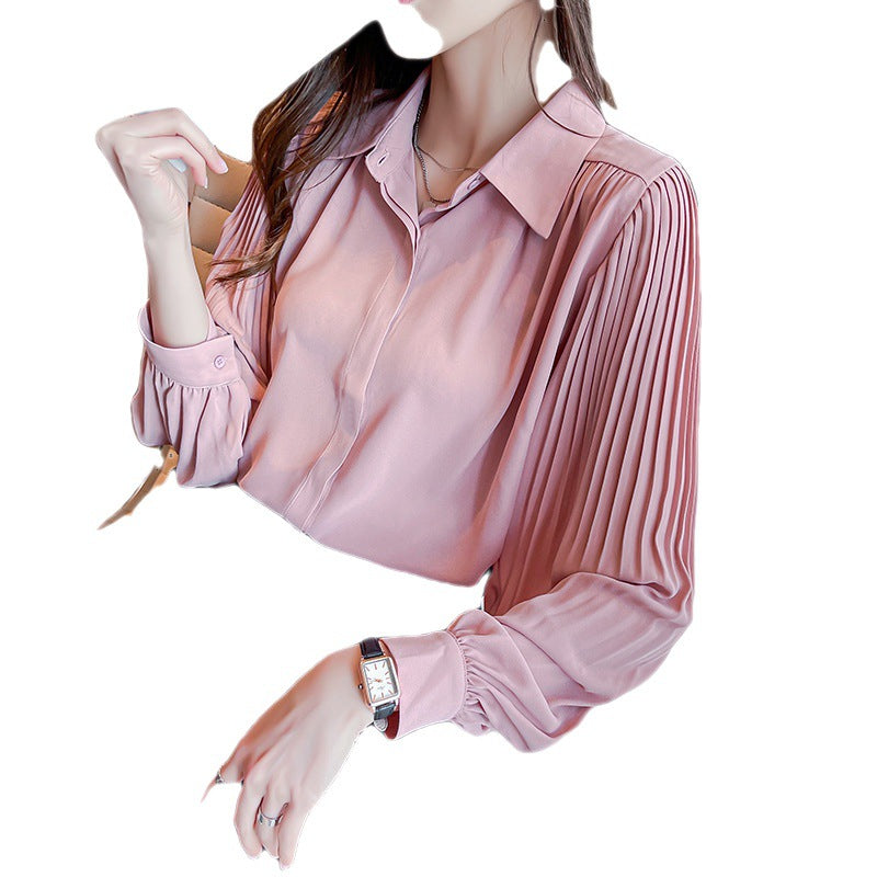Damen Bluse Rüschenärmel Knöpfe Norvielle