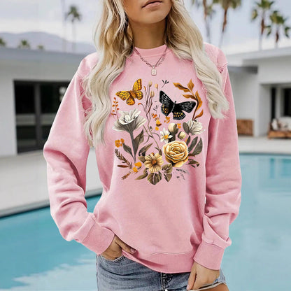 Damen Sweatshirt Floraler Druck Lässig Norvielle - Norvielle