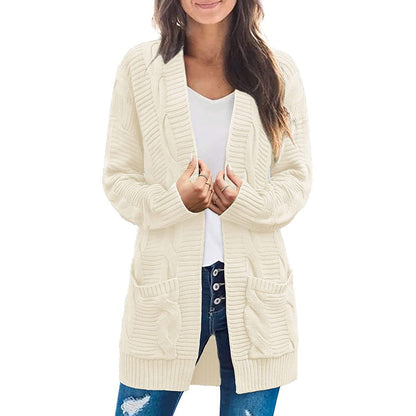 Damen Grobstrick-Cardigan mit Taschen und Struktur-Optik Norvielle