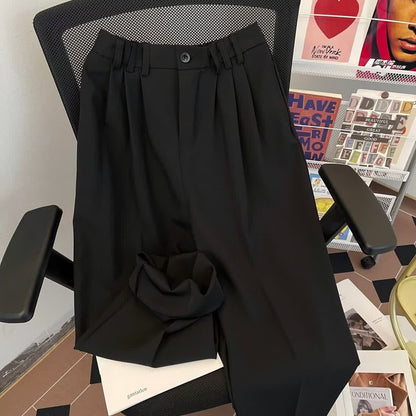 Damen High-Waist Hose Falten Weitbein Norvielle