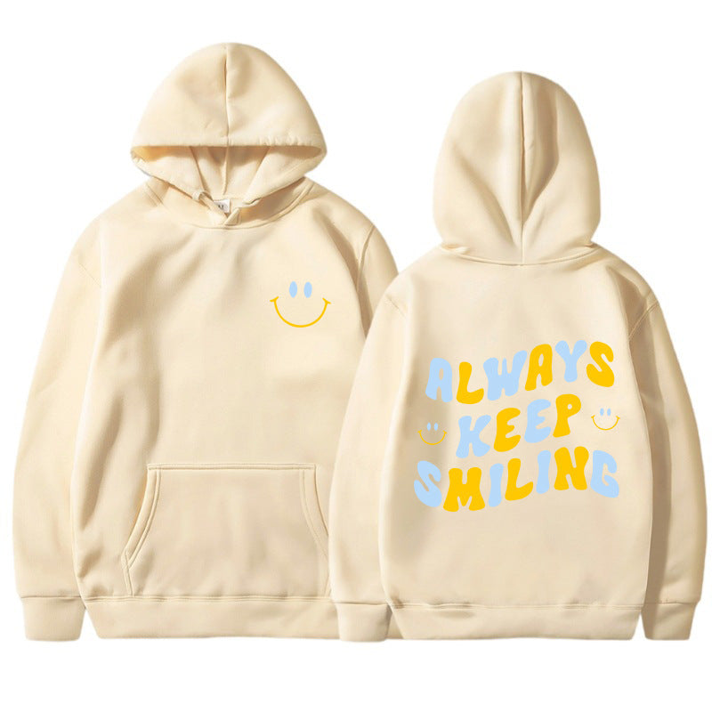 Damen Kapuzenpullover mit Schriftzug und Kängurutaschen