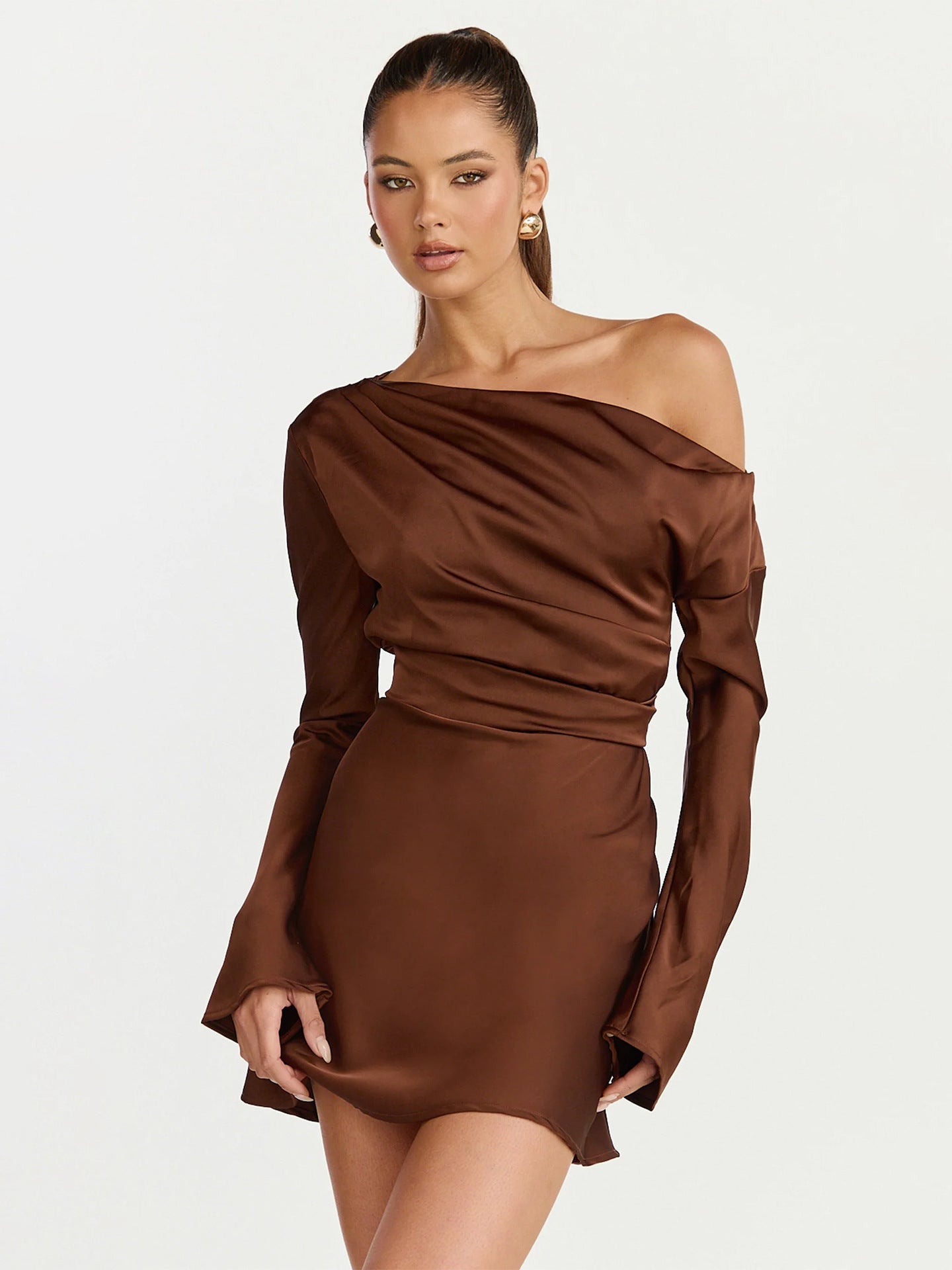 Damen Cocktailkleid Asymmetrisch Off-Shoulder Norvielle