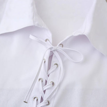 Damen Bluse Dekoratives Schnürdetail Norvielle
