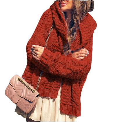 Damen Grobstrick-Cardigan Voluminöse Ärmel Lässiger Schnitt