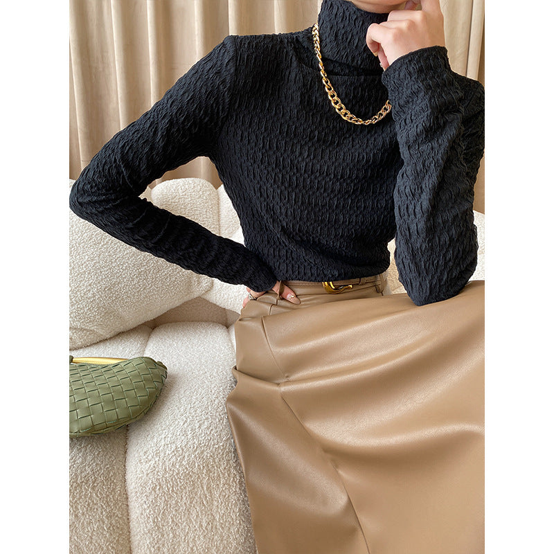 Damen Rollkragenpullover Strukturiertes Muster Norvielle