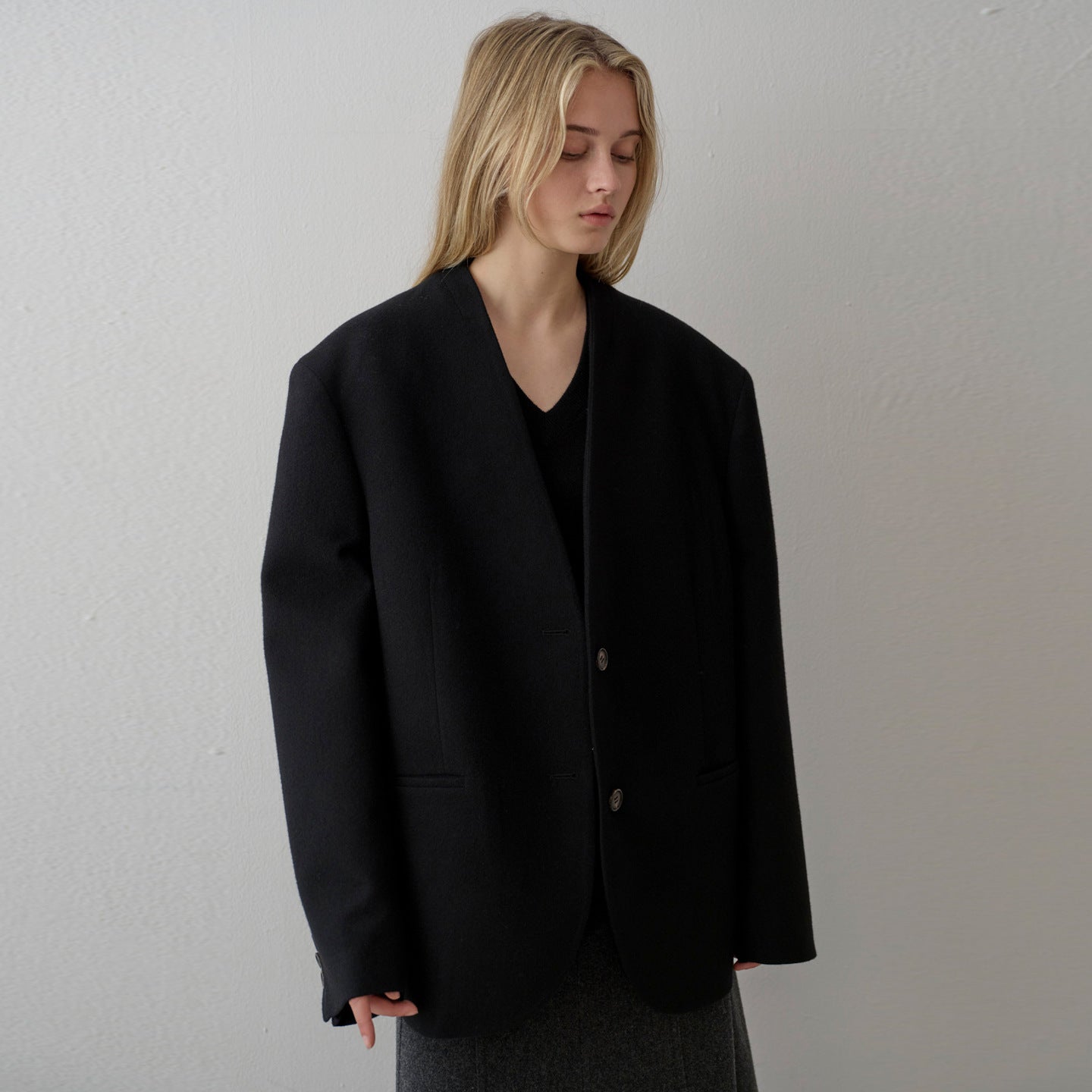 Damen Strickblazer Asymmetrisch Norvielle