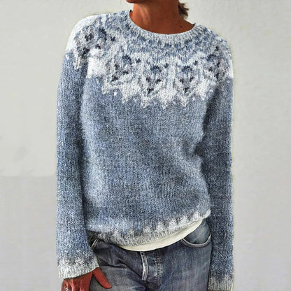 Damen Pullover Nordisches Muster Gemütlicher Schnitt Norvielle