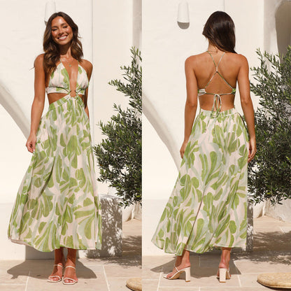 Damen Maxikleid Florales Design Luftig Norvielle