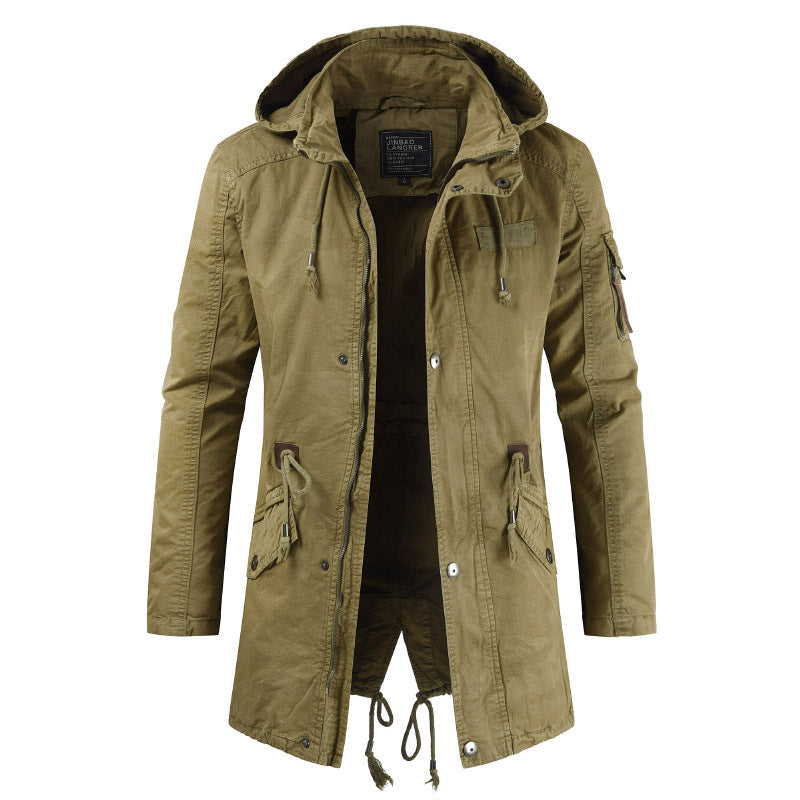 Herren Parkajacke Kapuze Taschen Norvielle Funktionell Lässig