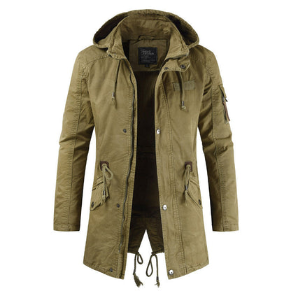 Herren Parkajacke Kapuze Taschen Norvielle Funktionell Lässig