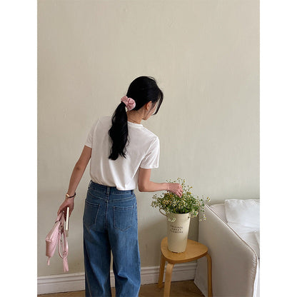 Damen High-Waist Jeans Weit Norvielle