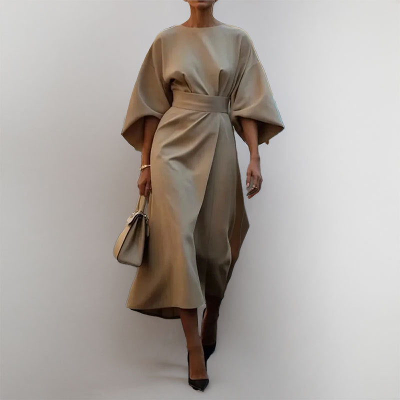 Damen Maxikleid Lässiger Schnitt Voluminöse Ärmel Norvielle