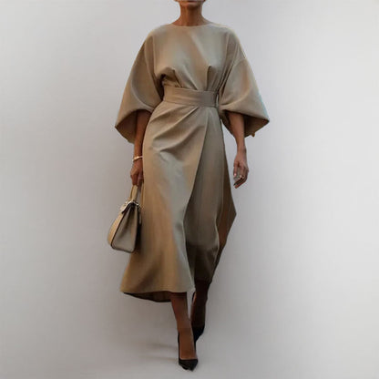 Damen Maxikleid Lässiger Schnitt Voluminöse Ärmel Norvielle