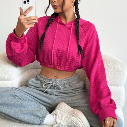 Damen Cropped Hoodie Strukturiertes Design Norvielle