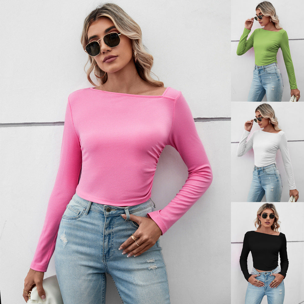 Damen Crop- Rüschendetails Elegantes Design Norvielle - Norvielle