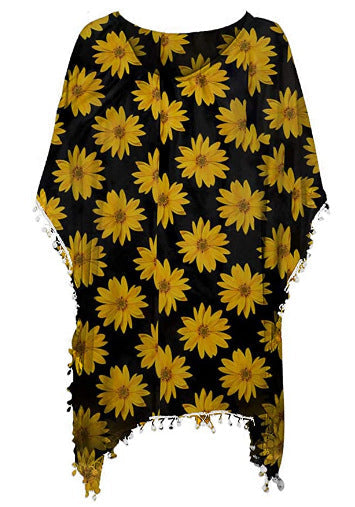 Damen Strandtunika Floralmuster Poncho-Style