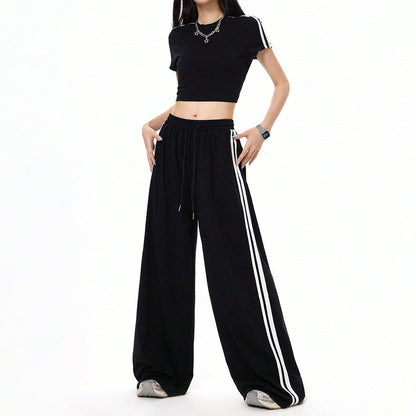 Damen Sportset Crop- und Hose mit Slip-Details