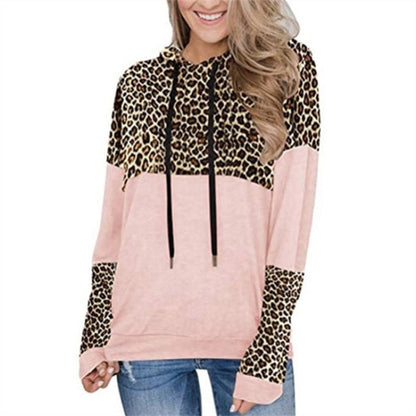Damen Kapuzenpullover Leopardenmuster Lässig Norvielle