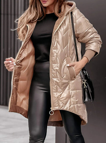 Damen Steppjacke Kapuze Lässig Norvielle