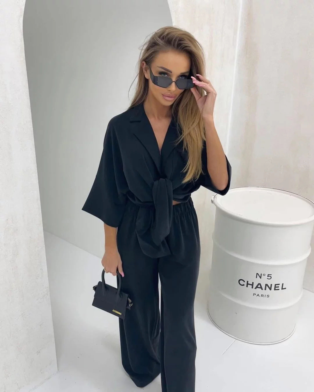 Damen Wickel-Jumpsuit Norvielle mit Knöpfen Elegantes Design