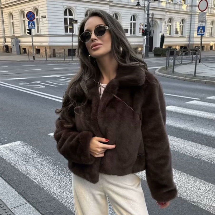 Damen Kunstpelzjacke Kuschelig Norvielle