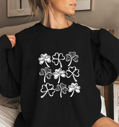 Damen Sweatshirt Kleeblatt-Motiv Norvielle