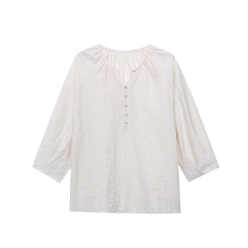 Damen Bluse Lässig Knopfdetails Leicht