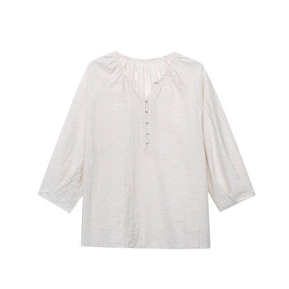 Damen Bluse Lässig Knopfdetails Leicht