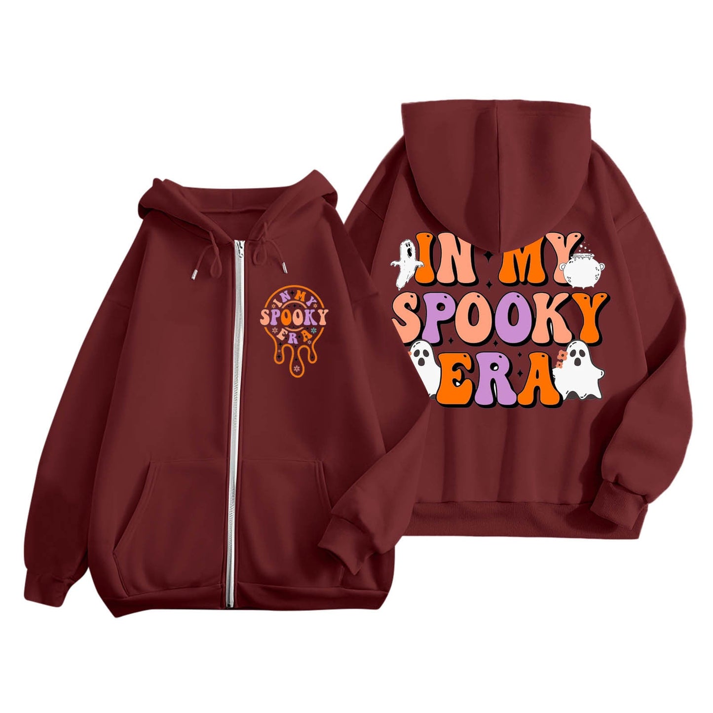 Damen Kapuzenjacke mit Aufdruck und Kängurutaschen