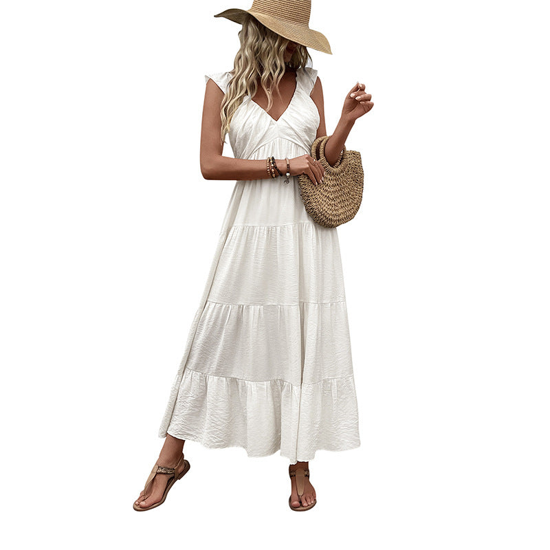 Damen Maxikleid Rüschendesign Schwingrock Norvielle