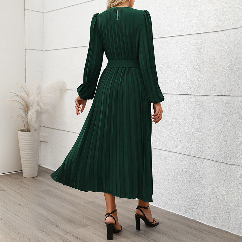 Damen Maxikleid mit Gürtel Tailliert Norvielle