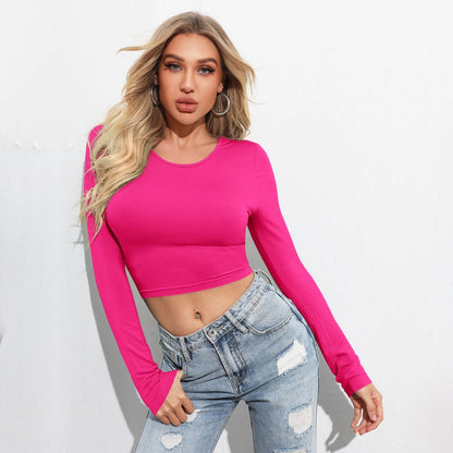 Damen Cropped Langarmshirt Rippstruktur Norvielle