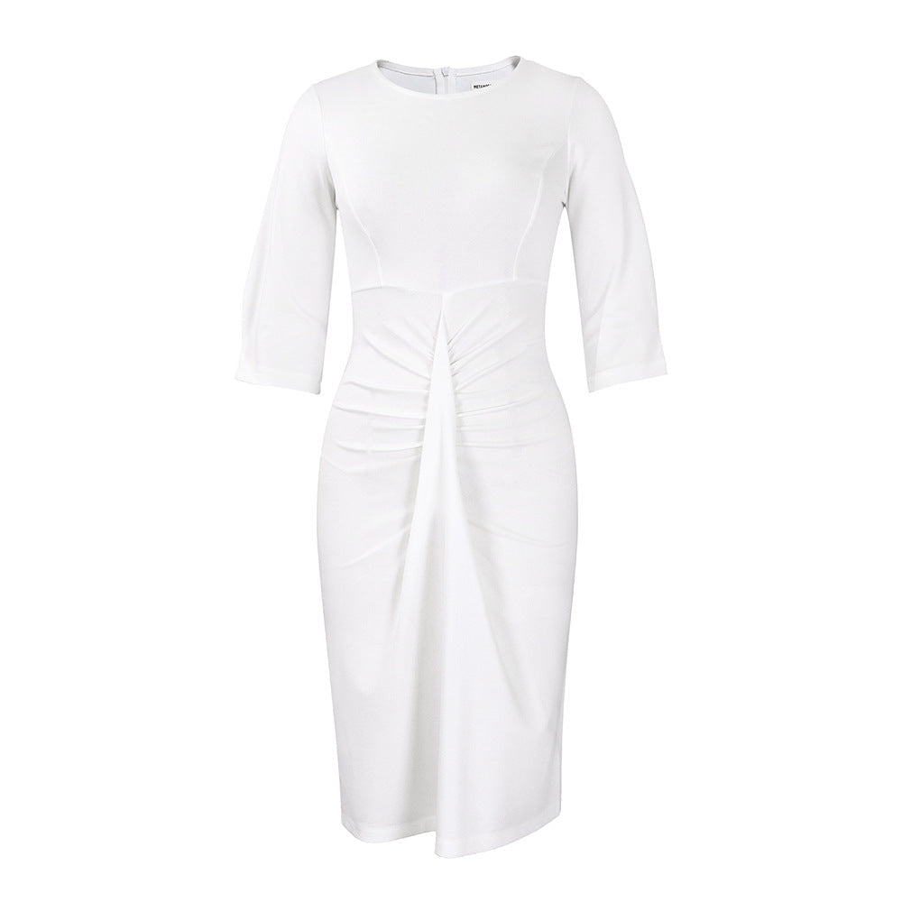 Damen Kleid mit Raffungen Figurbetonter Stil