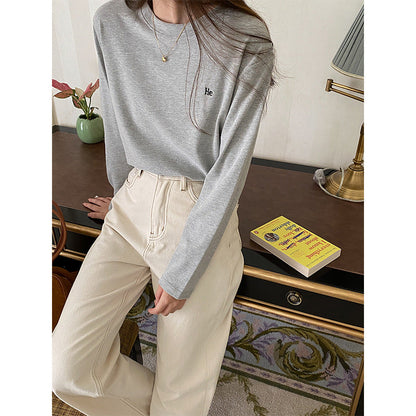 Damen Langarmshirt Minimalistisch Leicht Norvielle - Norvielle