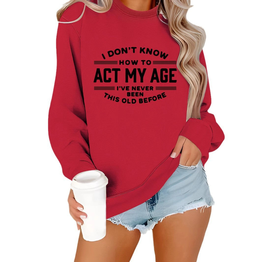 Damen Sweatshirt Lässiger Schnitt Humorvolles Design Grau