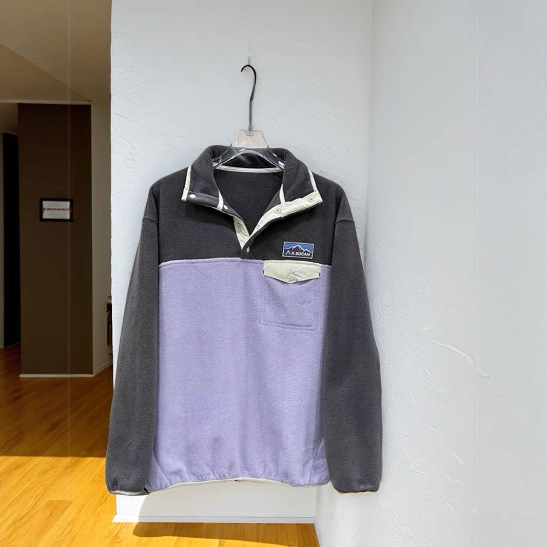 Damen Fleecepullover Hochkragen Praktische Taschen Norvielle